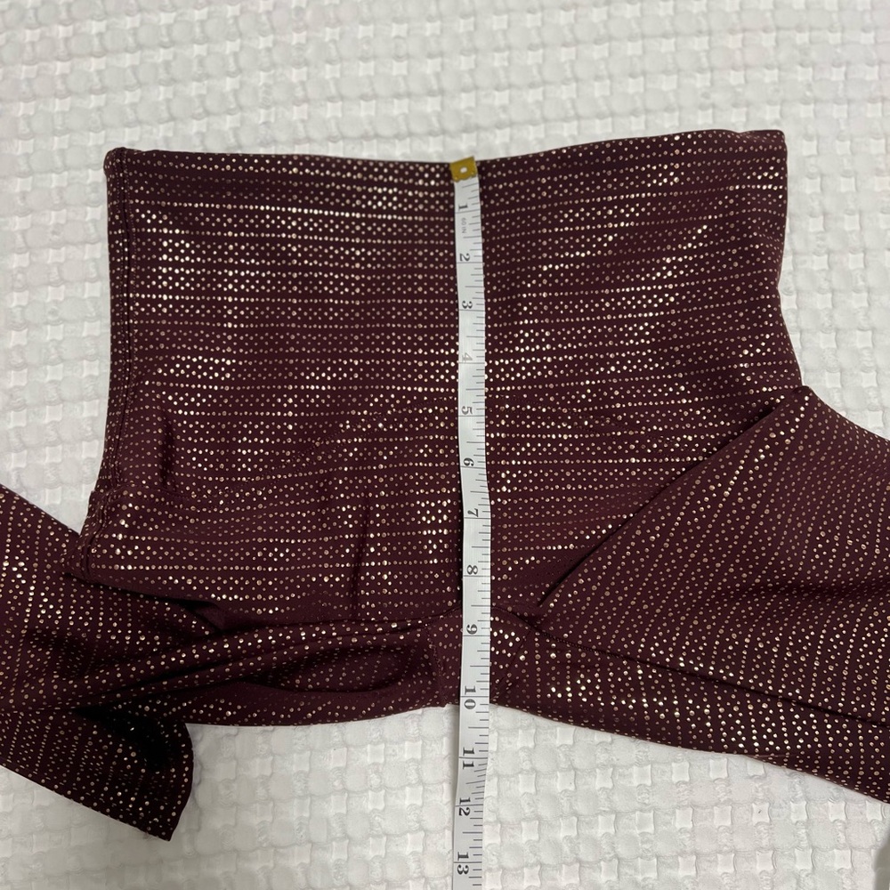 SPANX Booty Boost Active 7/8 Leggings in Metallic Mist Wine/Rose Gold - Picture 12 of 13